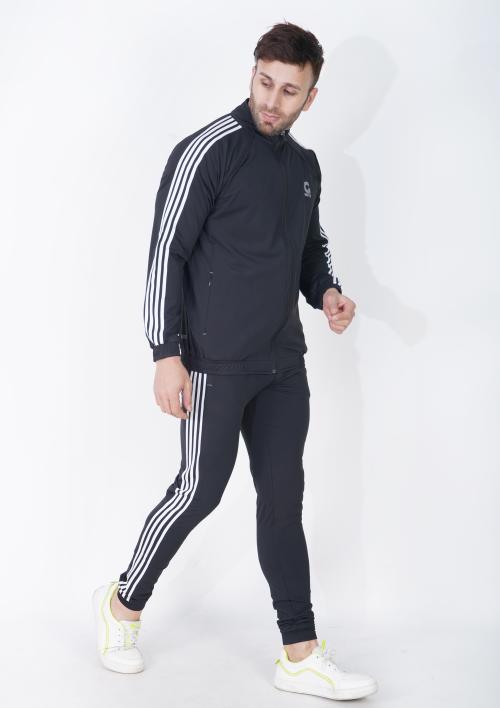 GOTO FLEECE SPENDAX MENS TRACKSUIT FULL STRIPE BLACK XL-34