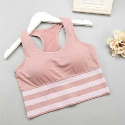 BOOMBUZZ Women High Impact Sports Bras Back Racerback Bra for Girls (PINK)