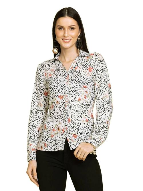 Rhysley Women Multicolor Rayon Shirt - L