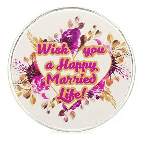 Osasbazaar Pure Silver Coin for Marriage Gift, Wedding Gift Coin, Wedding Silver Coin, Happy Married Life Silver Medallion, Newlyweds Gift - 99% Pure BIS Hallmarked