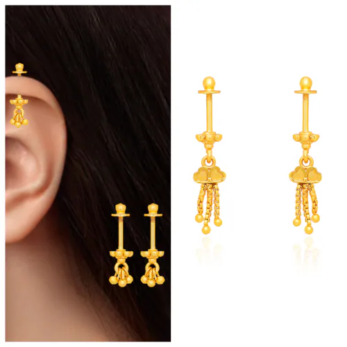 arch fashion Traditional Gold Platted Bugdi Earrings Pack Of 2Pair CMB1815,1907