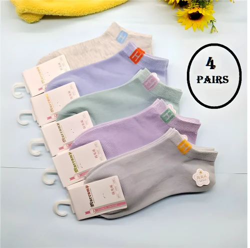 Sasta sales Ladies Cotton Short Socks| Ankle socks for women|Cotton socks for girls| Combo of 4 pairs socks||