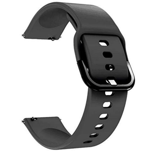 Sacriti Soft Silicone Buckle Strap Compatible with All 20 mm Watches (Black)