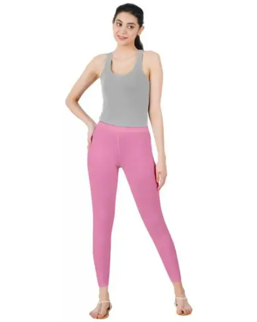 TANZY Ankle Length Leggings For Womens_Pink_XXL