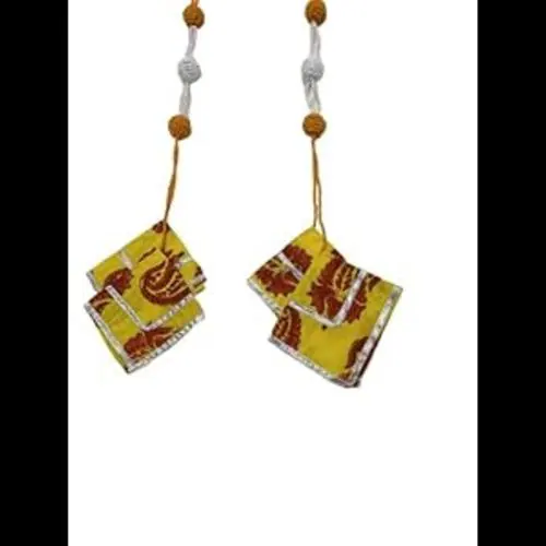 Palash Fashion Women's Fabric Ethnic Work Hanging Tassel Latkan for Saree Blouse Dupatta Lehenga Set of 2