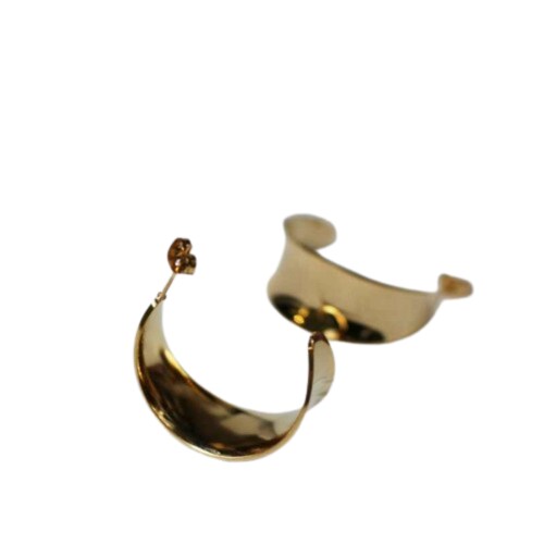 Rare One Studio Stylish and Elegant Gold Plated Half Hoop Earrings For Women's & Girls I For Any Occasion.