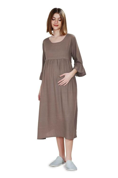 Weet Store Women Brown Night Dress