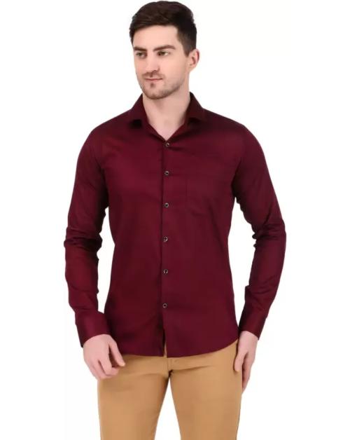 DESIGN UP Mens Multicolor Solid Pure Cotton Shirt Available in a variety of solid colors and patterns, including plaids, stripes, and florals size L