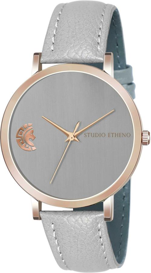Studio Etheno Analog Grey Dial Grey Strap Watch for Women - (SD-1-RG-GRY)