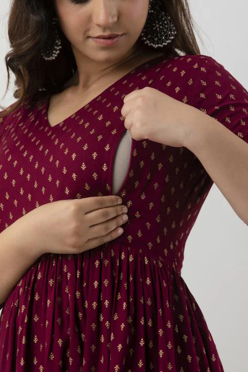 Step Queen Maternity Feeding Gown Dress For Women Ladies-Size XXL