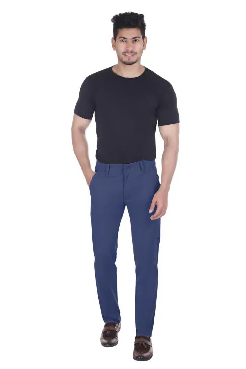 ZOOPLEX Men chinos Causal Cotton Pants Colour Navy Size 28