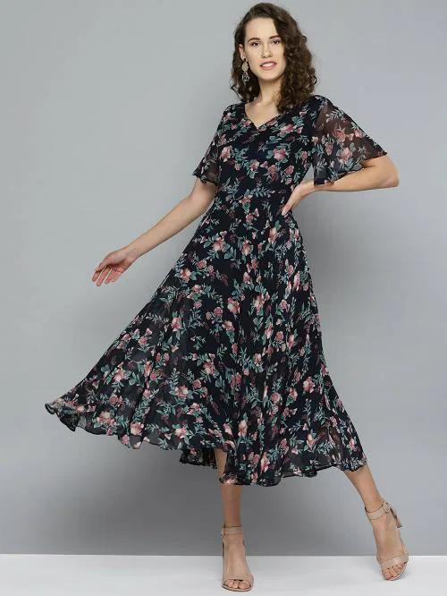 Rare Women Navy Floral Dress