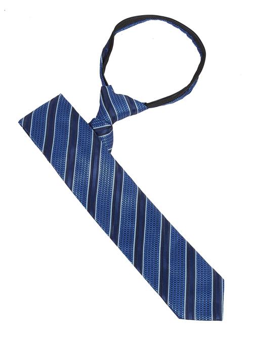 Leonardi Men Navy Blue Microfiber Zipper Tie