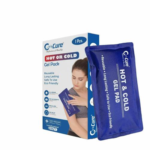 C- Cure Definition of Quality Hot And Cold Gel Pack I Ice Bags therapy I Soft Touch Reusable I Effective Pain Relief I Hot & Cold Soft Flexible Gel Therapy Cooling and Heating Gel Pad Blue (Standard, Pack of 1)