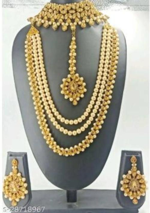 Buy HARITA Copper Copper Earrings and Necklace Set (Gold) Online at