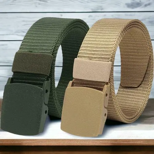 Kastner Unisex Nylon & Canvas Waist Belt For Men & Women, (Pack Of 2), Fits On Upto 40 Inches Waist Size