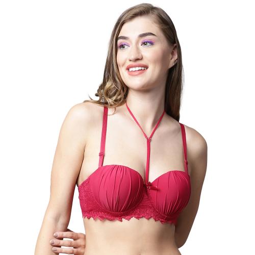 PrettyCat 30B Solid Polyester Blend Push-Up Bra For Women(PC-BR-7000)