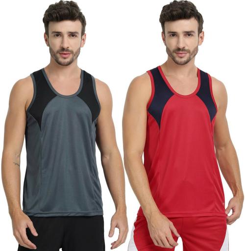 Ftx Men Solid Pack Of 2 Vest (L)