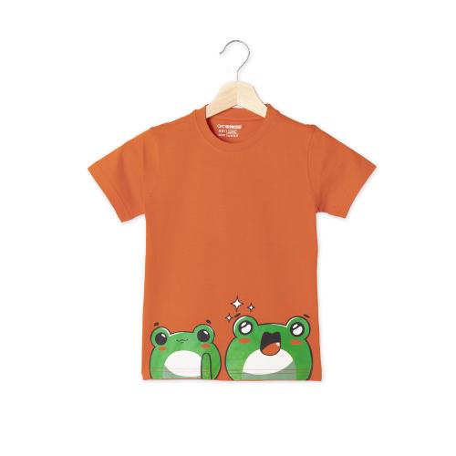 GetStocked Frog Print Boys Cotton T-shirt (rust orange) - 7-8 Y