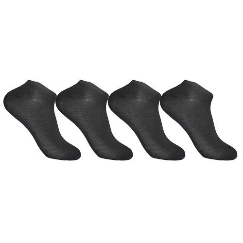 Buy Cotson Men Solid Cotton Ankle Socks (Black , Pack of 4) Online at