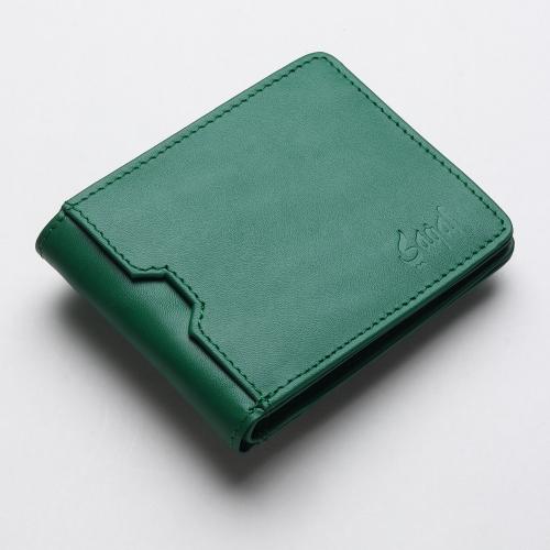 SAQAFY Genuine Leather RFID Slim Stylish Green Wallet for Men