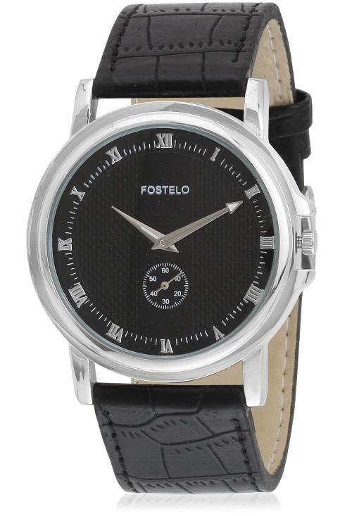 FOSTELO BLACK MEN'S WRIST WATCH FST-344