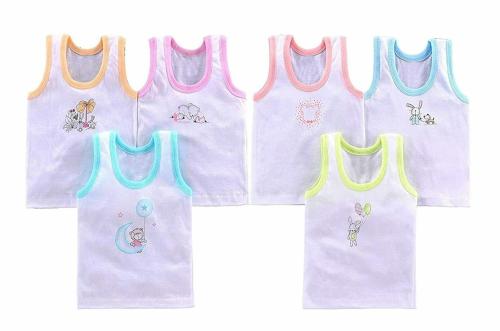 ANGAAKAR CLOTHINGS Printed Baby Vest for Kids Cotton Sleeveless Toddler Sando Baniyan Baby Innerwear Cloth for Boys & Girls, Pack of 6