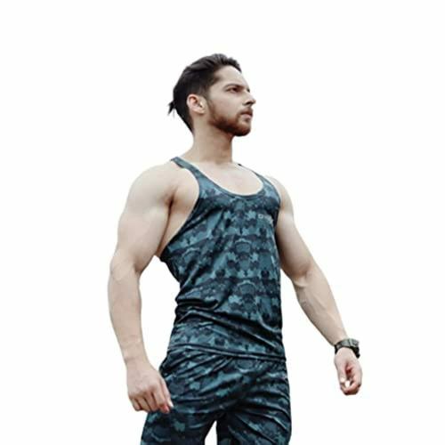 GymX Men Blue Camouflage Polyester Vest