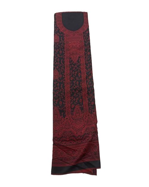 SAAKSHAAT Women's Unstitched Printed Winter Woollen Pashmina Salwar Suit Dress Material with Shawl - (Free Size) - Black-1