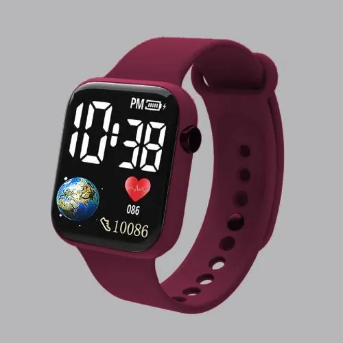 RTK New Maroon Strap Digital Watch For Women,Girls