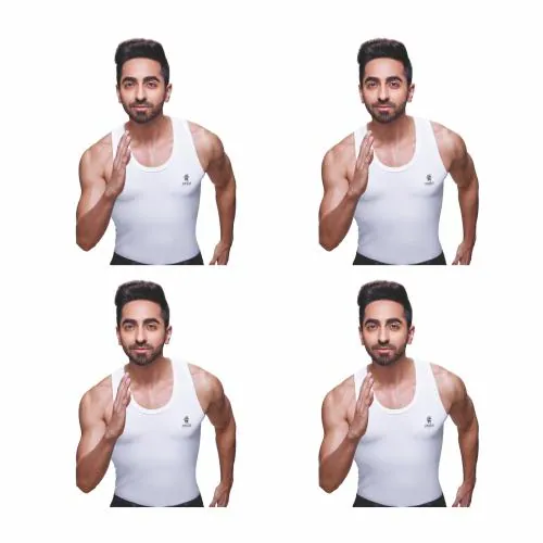 Ranjit Smart Men's White Round Neck Sleeveless Cotton Vest (Pack of 4) (White, 4XL)