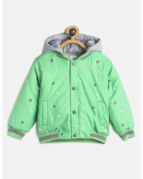 MINI KLUB Kids Boys Heavy Winter Green Woven Jacket