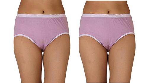 Eve's Exclusive Ladies Cotton Hipster Plain Panties For Women's - Pack of 2 (Size :- L, Color:- Lavender)