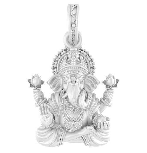 Buy Akshat Sapphire Pure Silver God Ganesh Pendant Suitable For Men and Women Online at Best