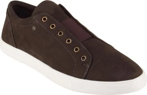 JUMP USA Men Round Tip Slip Ons Casuals Shoe (Brown)