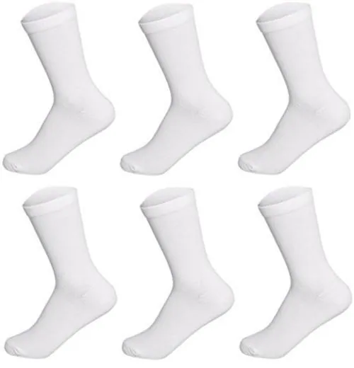 Cotson Boy's School Uni For m Cotton Socks (White, Free Size) - Pack of 6 Pair