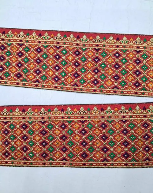 VARNI LACE BORDER 3 inch Broad & 9 Mtr Length Multicolor Designer Lace for Saree