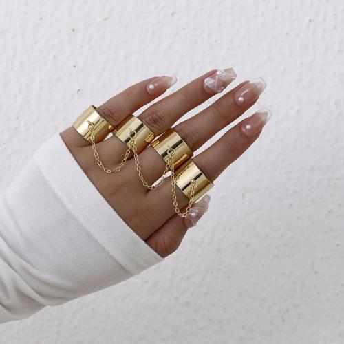 ARZONAI Multi-layer Adjustable Party Jewelry Opening Chain Tassel Finger Rings Metal Ring