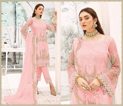 Hoor Tex Pink Pakistani Salwar Kameez With Duaptta Work