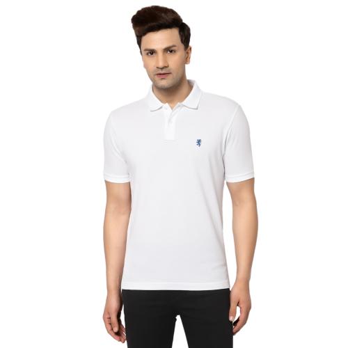 Red Tape White Solid Pure Cotton Men's T-Shirt