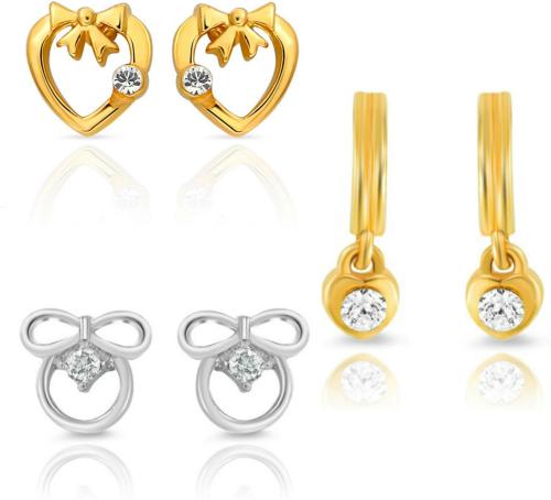 Mahi Gold-Plated Earring Set (Girls Women)(Pack Of 3 Pair)