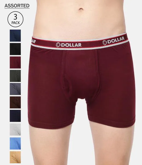 Dollar Bigboss Men's Assorted Pack of 3 Long Trunk