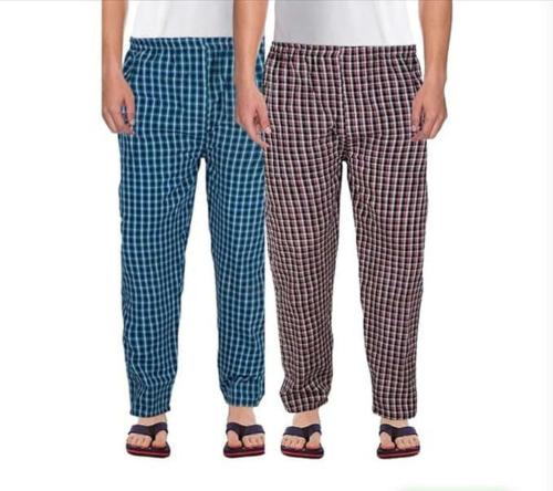 AWALA FASHION Men's Checked 100% Cotton Pajama Bottom wear Full Length Pajama (Set of 2)
