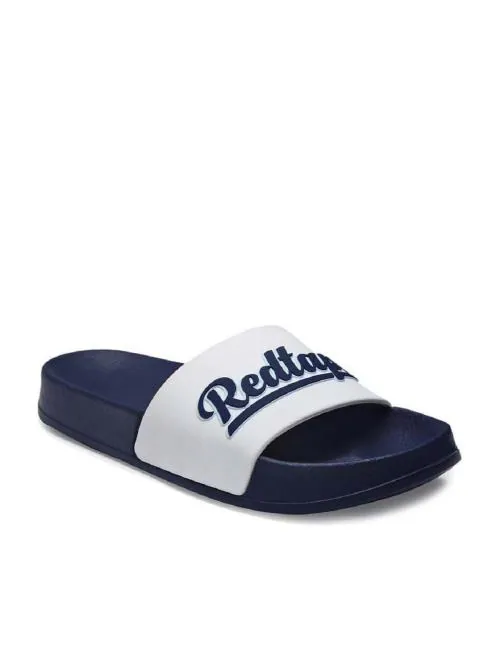 Red Tape White-Navy Flip Flops