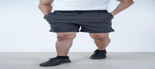 Tuedd Men's Shorts Regular Fit Premium Cotton Single Stripe Black Melange Shorts