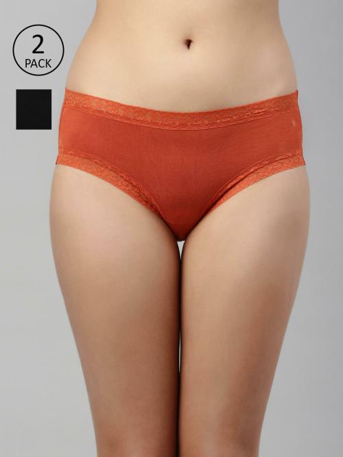 Enamor MH20 Full Coverage Low Waist Lacey Modal Bikini Panty with Antimicrobial and Stain Release Finish