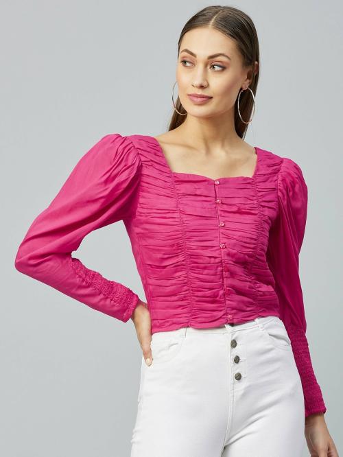 Rare Women Pink Solid Top