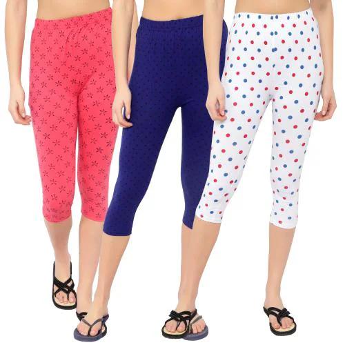 Capri for Women | Printed Capri for Girls | 3/4th Pants for Women | Cotton Lycra Capri Women | 3/4 Leggings for Women | Three Fourth Pants for Women