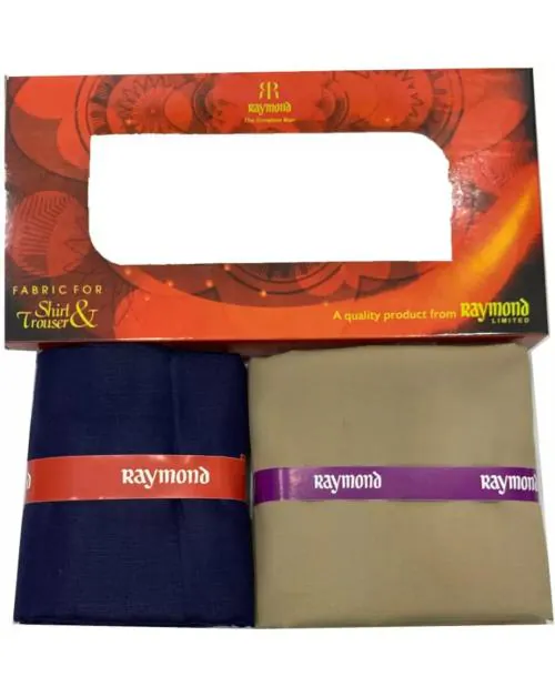 Raymond Cotton Shirt & Trouser Fabric in Onyx Box Packing (Shirt-2.35 m, Pant-1.30 m)Onyx-30