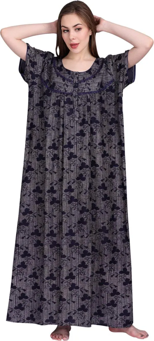 Girls and Moms Women Nighty (Blue)